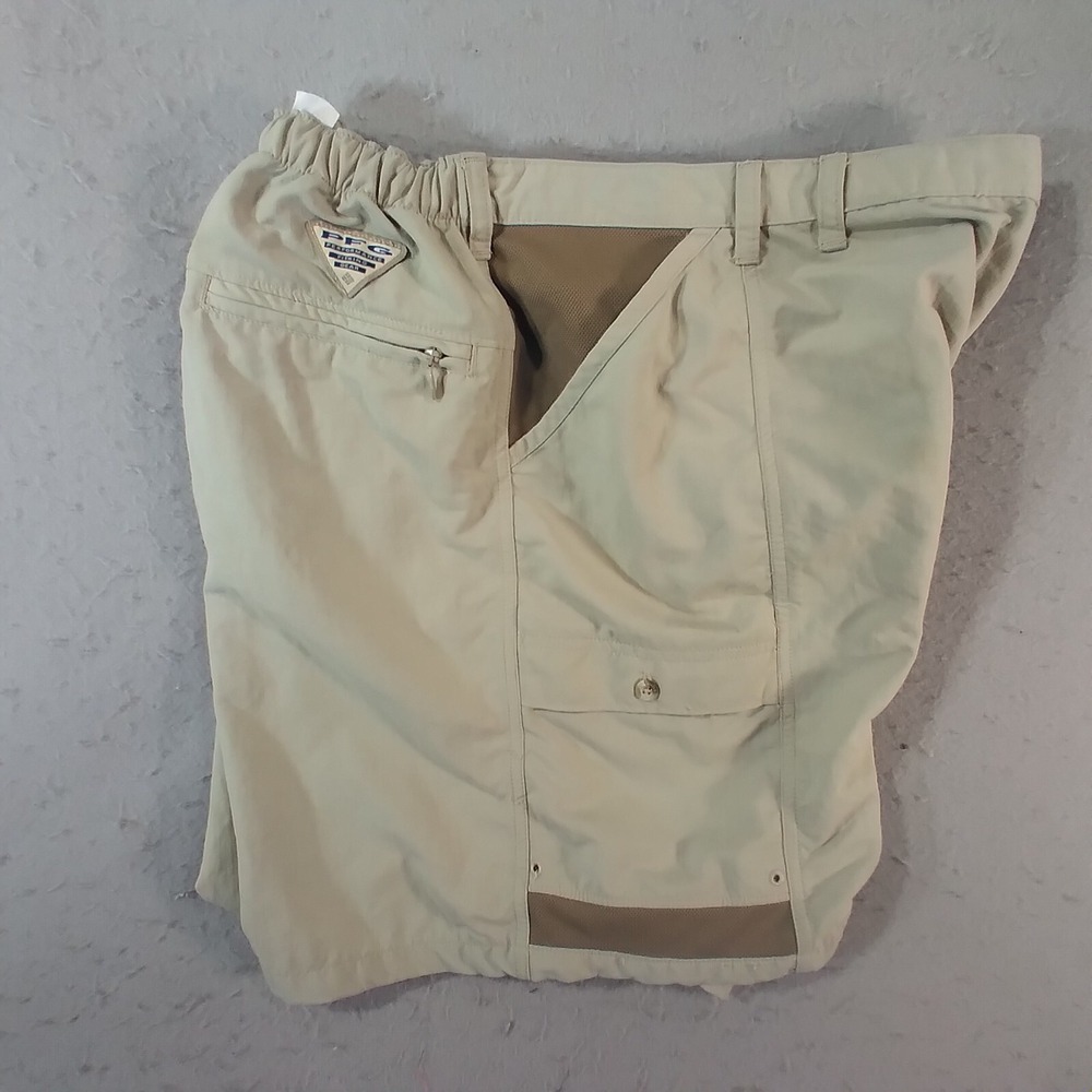 Columbia PFG cargo hiking shorts men's XL extra large tan comfort waist outdoor - Picture 6 of 16